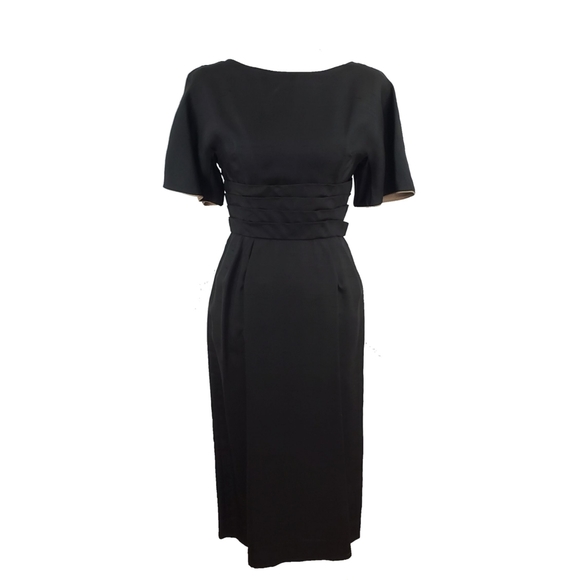 Miss Elliette Dresses & Skirts - VTG Miss Elliette Black Silk Shantung Wiggle Dress